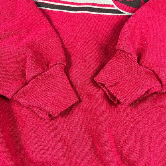 VTG 80s Washington State Cougars Sweatshirt Fits Large Red Faded Crewneck Tag XL - Picture 5 of 14